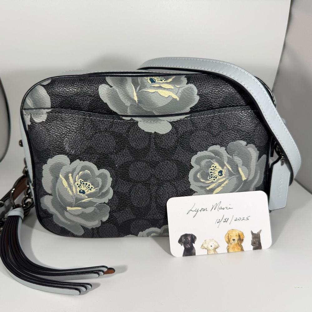 Coach Camera bag - Floral Black and Gray